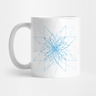 Bright, shining iceflower made of cool geometrical elements in icy blue tones Mug